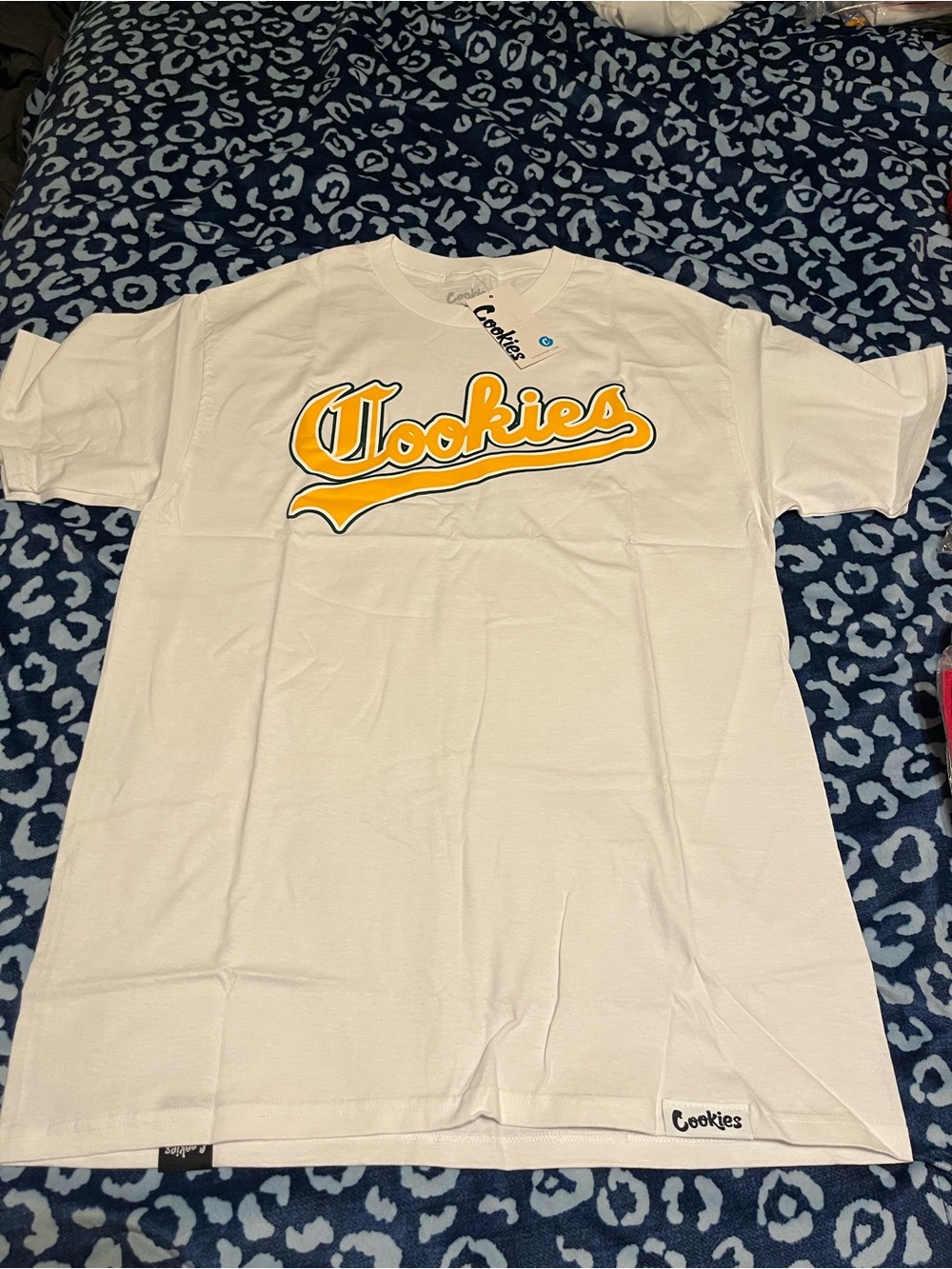 Cookies Men’s White Short Sleeve Tee with Yellow Logo